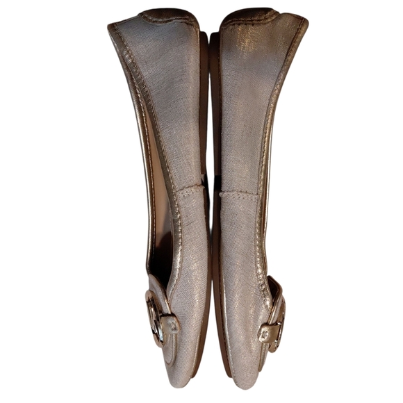 Michael Kors Gold Lillie Jacquard MK Logo Flats Size 7.5 - Picture 6 of 10